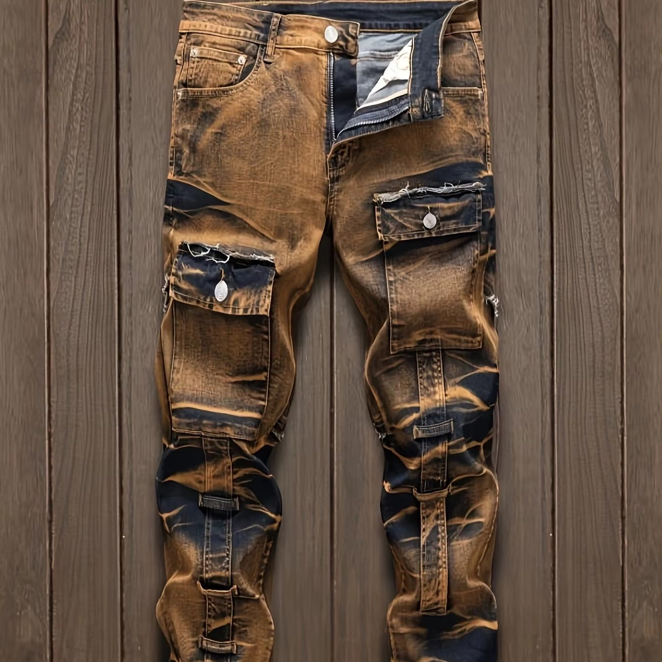 Men's Straight Ripped Jeans